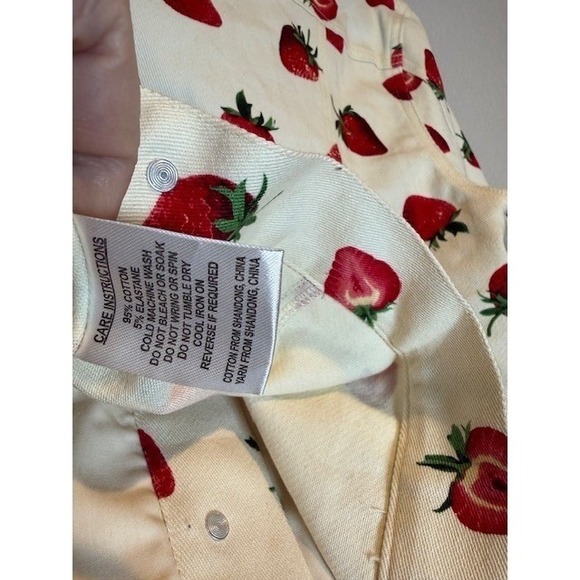 Dangerfield Dolls Kill Strawberry Drill Print Denim Jacket Trucker Coat sz 10 - Picture 7 of 11